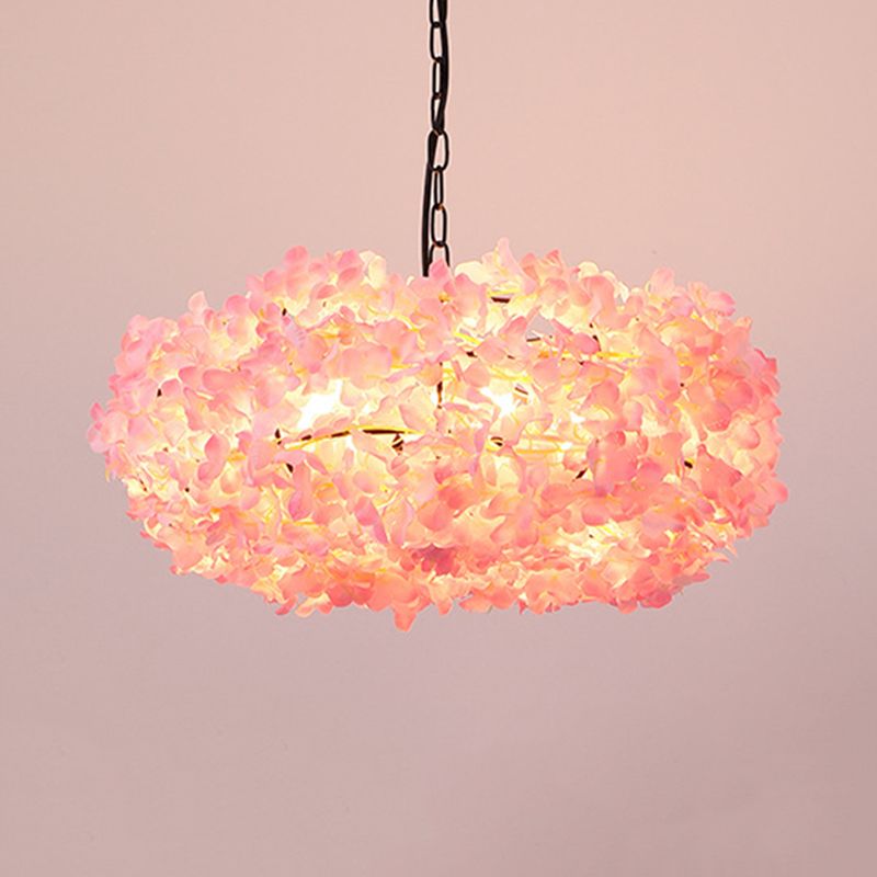 Accensione del fiore industriale 1 lampadina a ciondolo in metallo a led in nero per il ristorante