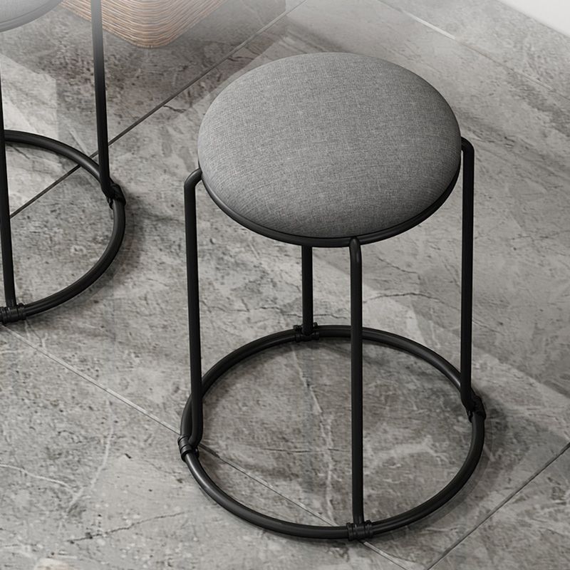 Velvet Scratch Resistant Ottoman Pure Color Round Glam Standard Round Ottoman