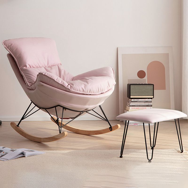 26.77" L x 37.40" W x 32.28" H Armless Lounge Chair Upholstered Accent Chair with Ottoman