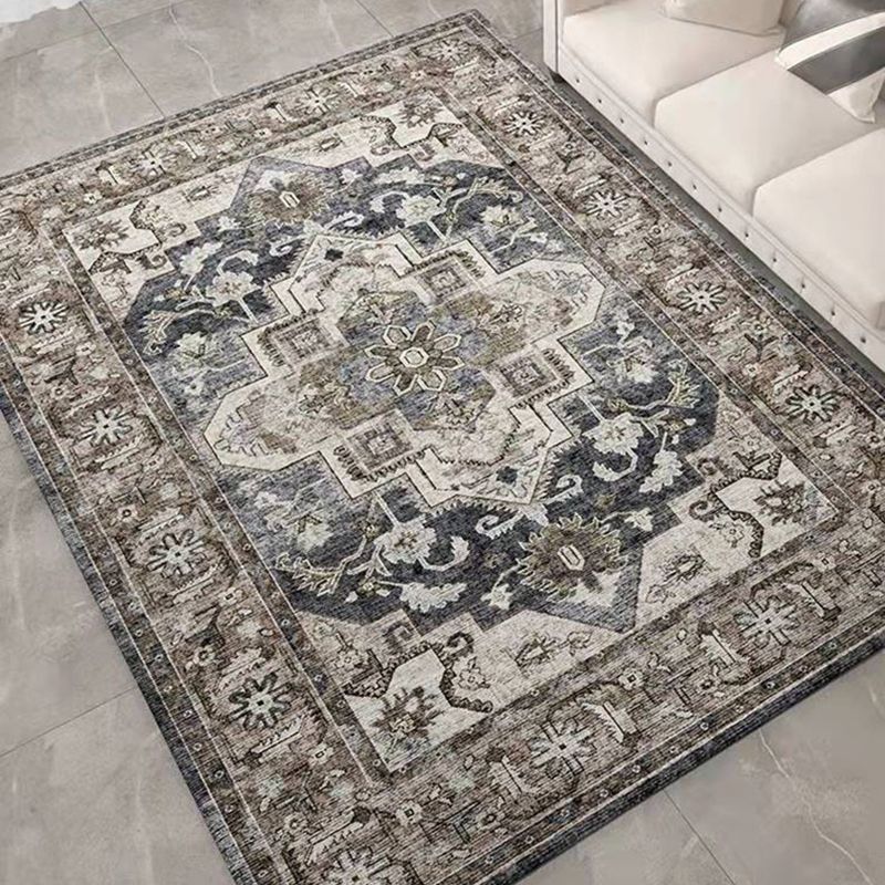 Orange Retro Rug Polyester Graphic Rug Washable Rug for Home Decor