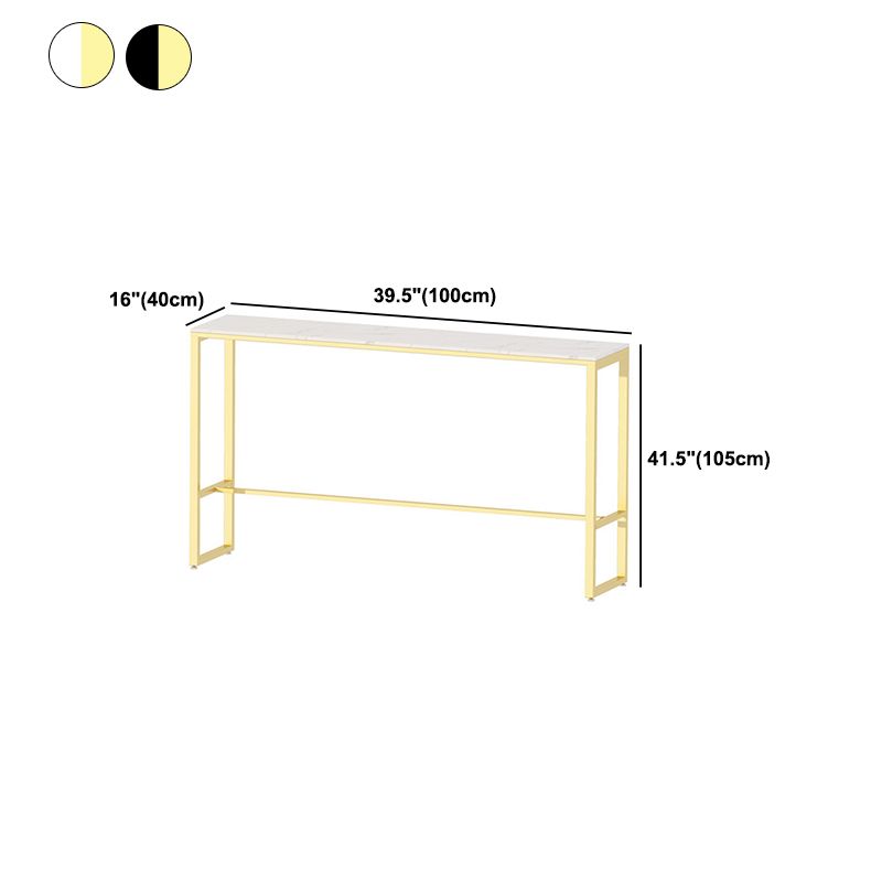 Metal Base Pub Table Glam Rectangle Bar Height Bar Table for Indoor