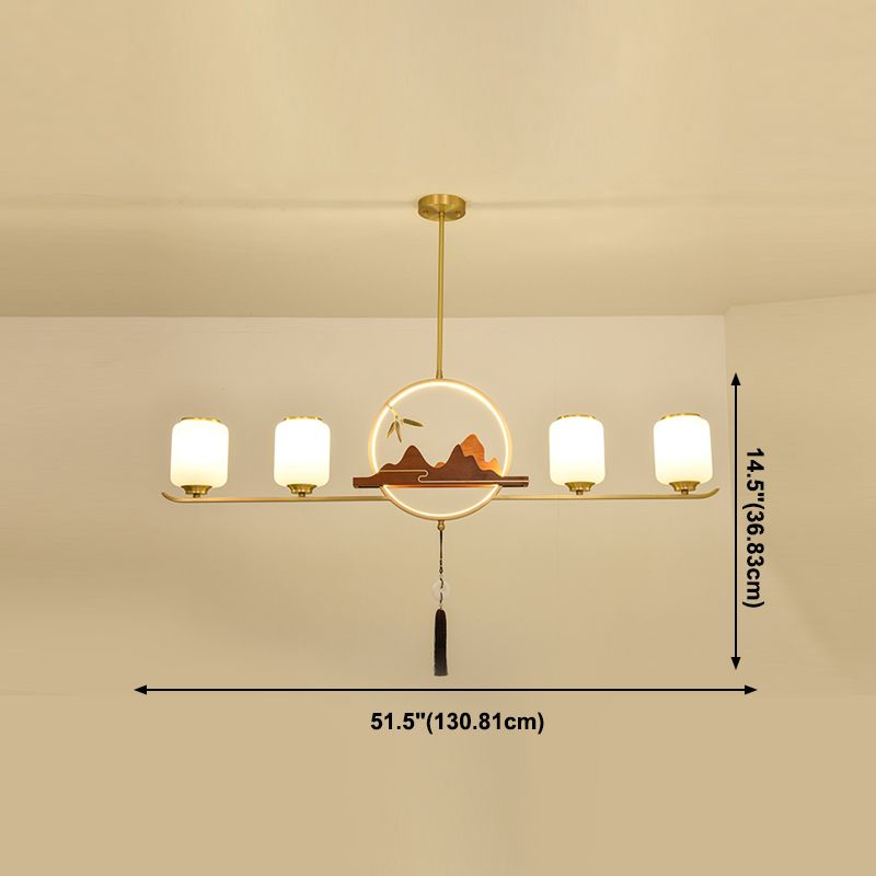 Moderne hanglampcilinder Witglas eiland hanglampen voor kookeiland