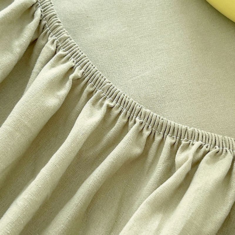 Cotton Fitted Sheet Twill Solid Color Fade Resistant Soft Breathable