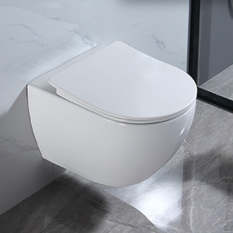 Modern Ceramic Flush Toilet Wall Hung White Toilet Bowl for Washroom