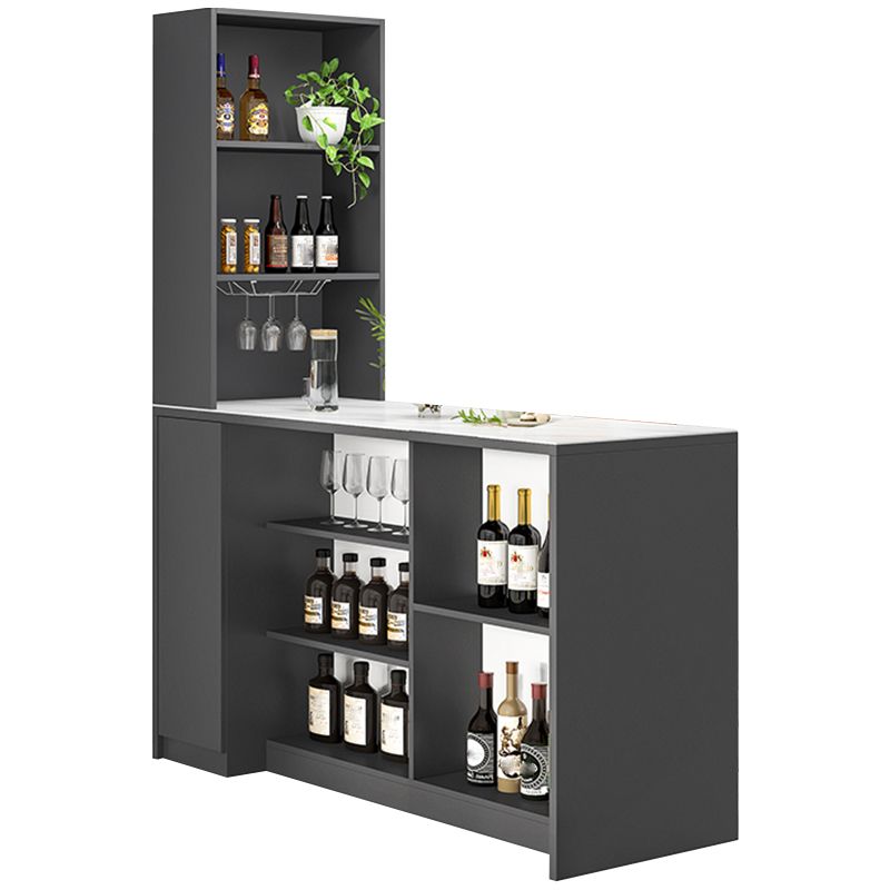 Modern Style Stone Rectangle Bistro Bar Desk Table for Living Room