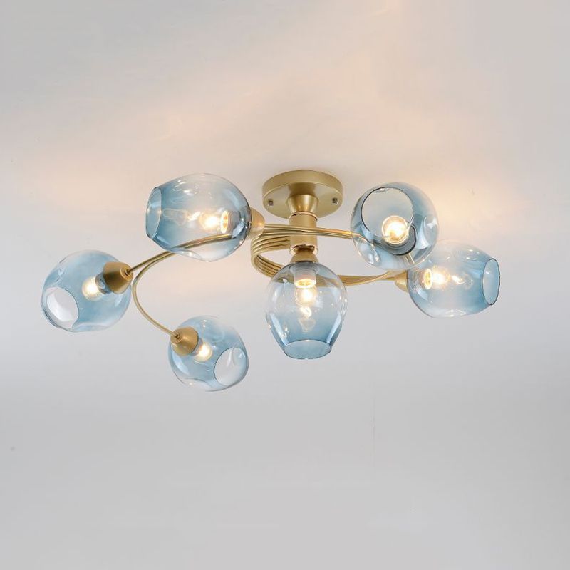 Nordic Simplicity Glass Flush Mount Ceiling Lamp Simplicity Glass Ceiling Pendant for Living Room