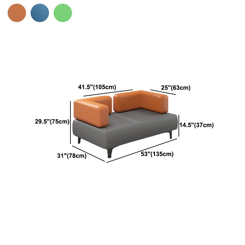 Faux Leather Sofa 30.70" D x 29.52" H Tuxedo Arm Sofa for Living Room