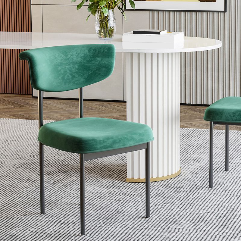 Modern Black Kitchen Dining Side Chair Upholstered Opening Back Dining Side Chair