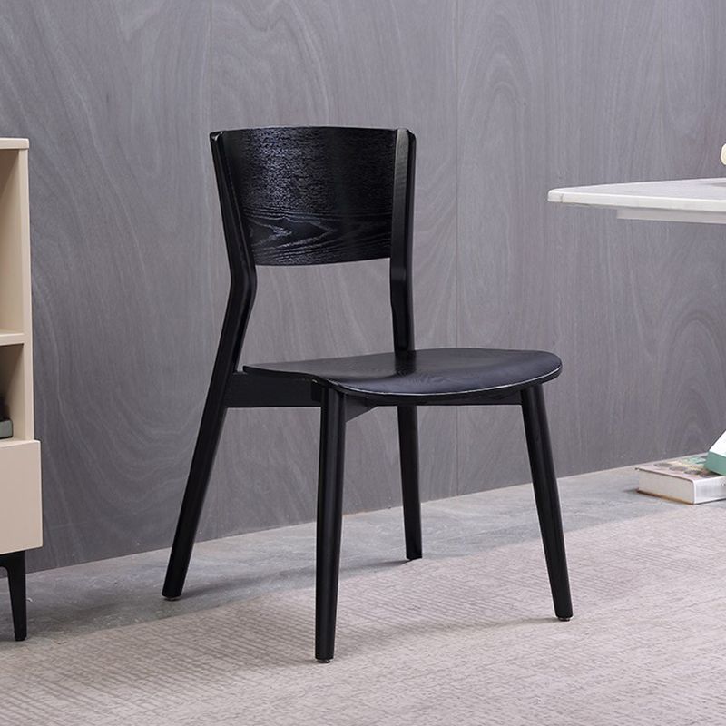 Silla de comedor de madera industrial con respaldo abierto, silla lateral para uso en restaurantes