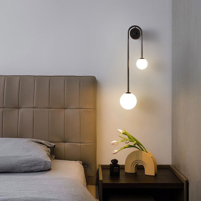 Industrial Wall Light Glass Ball Shade Wall Light Sconce for Living Room