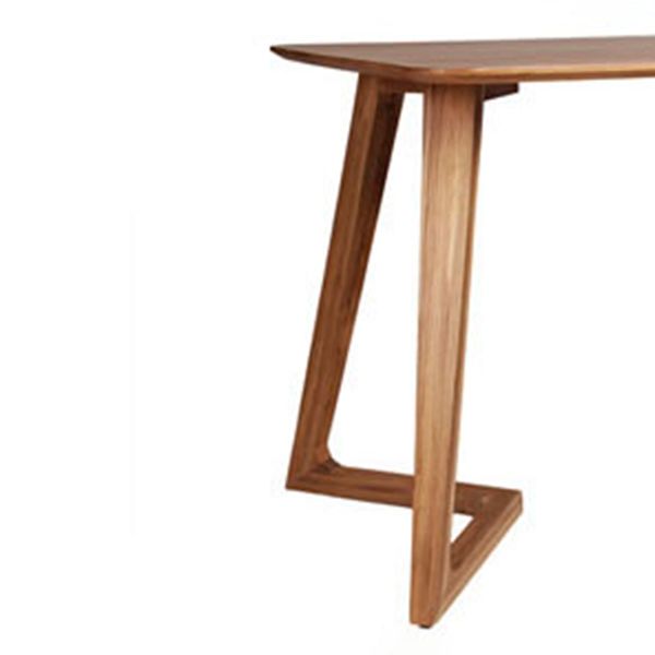 Rechthoek dubbele voetstuk moderne tafel massief hout vaste tafel voor thuis