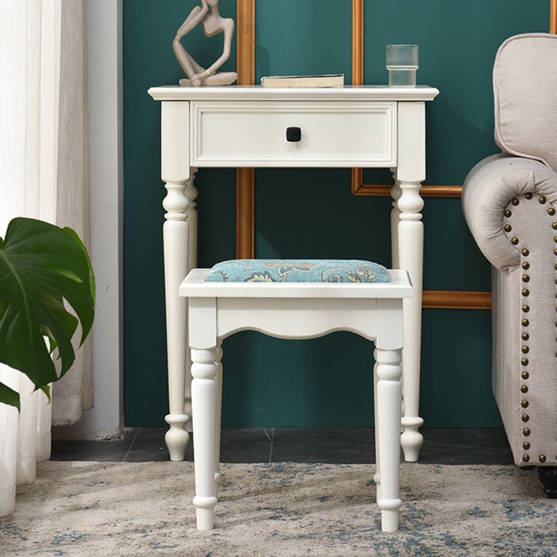 Contemporary Makeup Dressing Table With Drawers White 17.71" W x 30.70" H