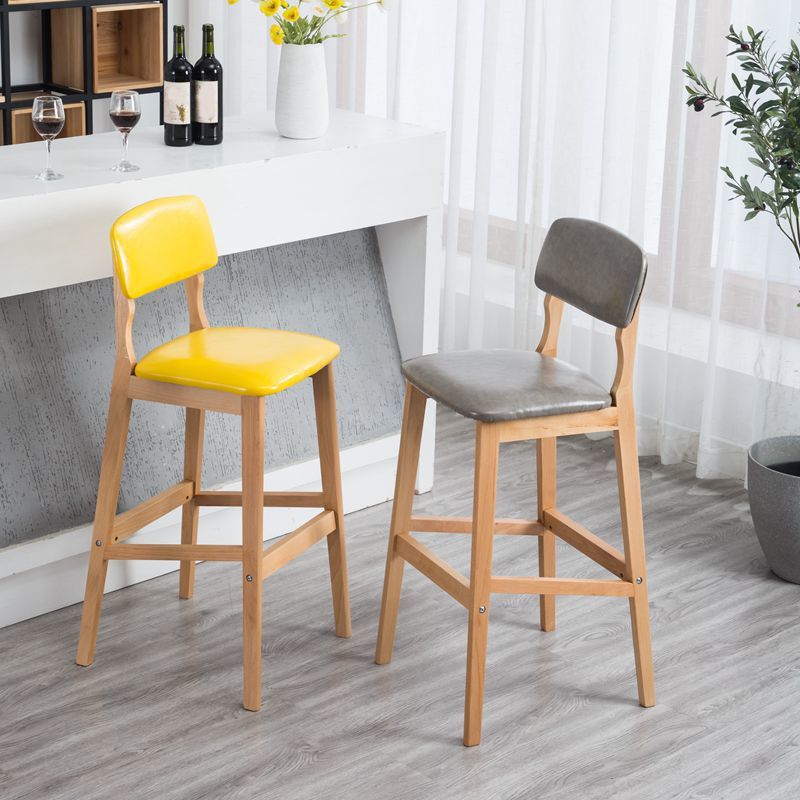 Contemporary Wooden Barstool Fabric Cushion in Matte Finish for Indoor