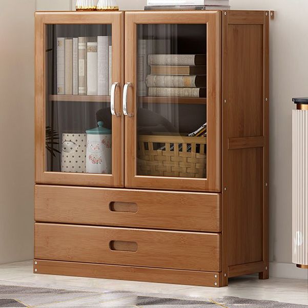 Contemporary Vertical Standard Bookcase Brown Manufactured Wood Bookshelf