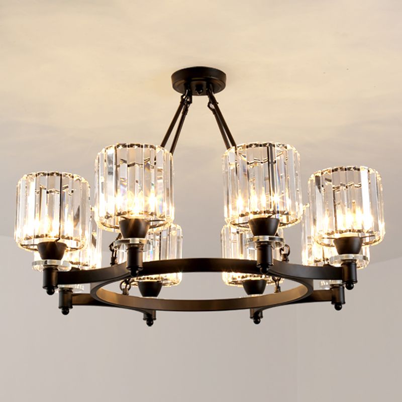 Crystal Multi Lights hangende plafondlampen moderne stijl cilinder kroonluchter verlichtingsarmaturen