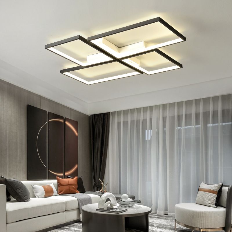 Rechthoek Flush Mount Plafond Licht Hedendaagse Acryl Plafond Mount Light Armatuur voor Woonkamer
