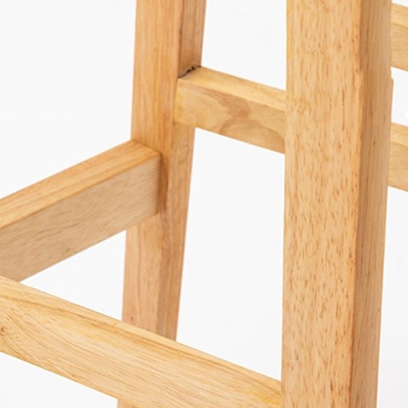 Solid Wood Low Back Bar Stool Modern Indoor Bar Chair with Footrest