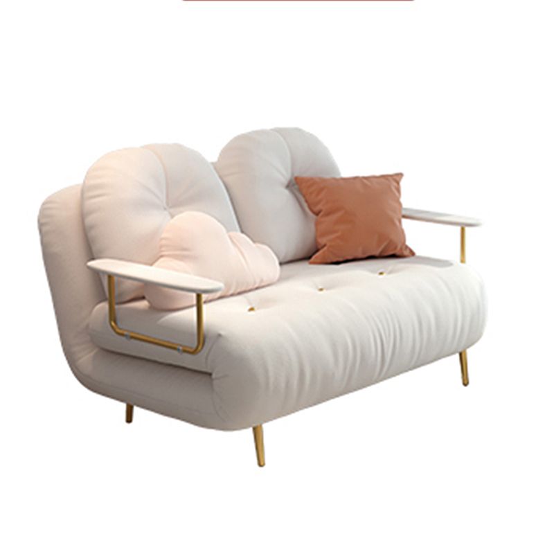 Tufted Upholstered Futon Chair with Mattress Glam Convertible Sofa