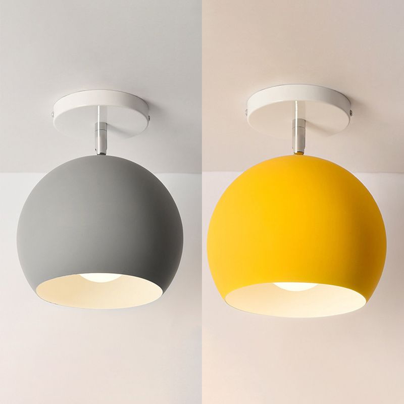 Plafonnier Globe en aluminium laqué à montage encastré Macaron concis et moderne pour vestiaire