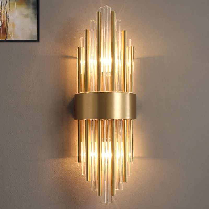 Modern Style Sconce Wall Light 2 Lights Crystal Wall Lamp for Bedroom Dining Room