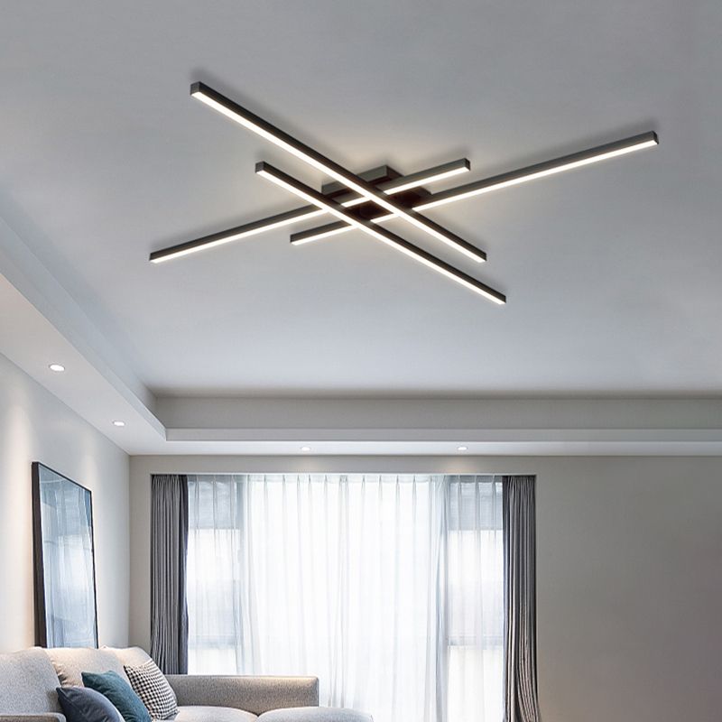 Linear Modern Flush Mount LED Metal Ceiling Mounted Light for Living Room