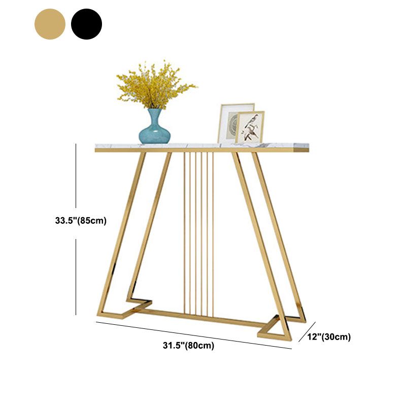 Modern Iron Console Sofa Table Rectangle Marble Console Accent Table for Hall