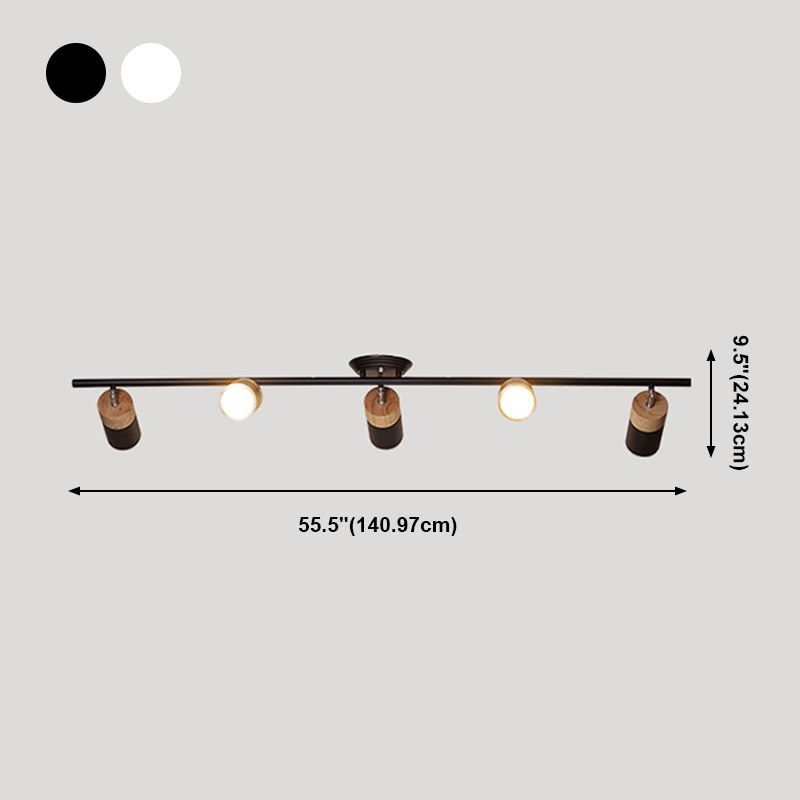 Cylindrique Shape Rail Ceiling Lamp Modern Aluminium Flush Mount for Clothing Store