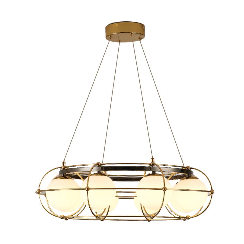 Ball Shape Glass Island Pendants Modern Multi Lights Island Pendant Lights in Gold