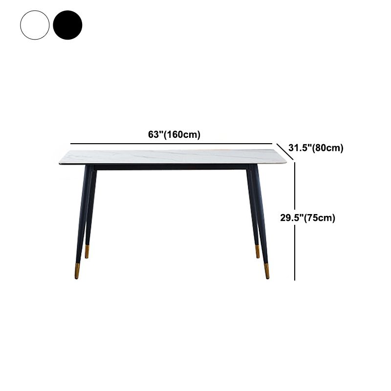 Glam Rectangle Dinette Set 1/2/5/7 Pieces Dining Table Set with Sintered Stone Top