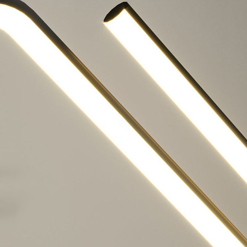 Modernism 2-Light Black/Golden Ceiling Light Metal Kitchen Island Lighting