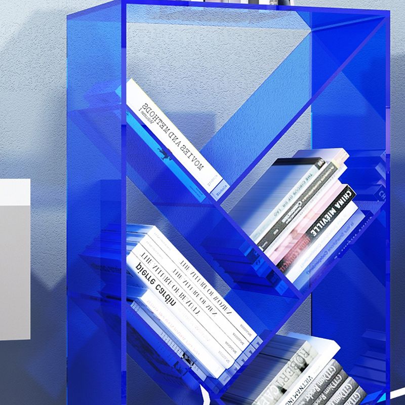 Open Back Standard Bookshelf Acrylic Bookcase with Rectangular Shelves