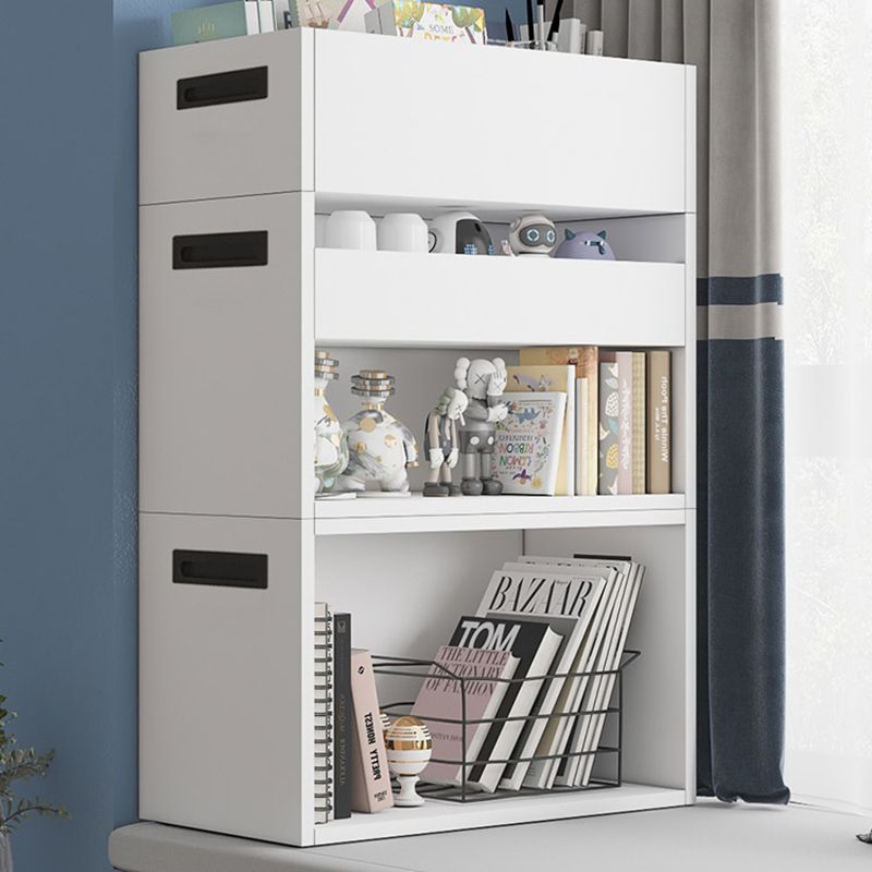 Modern Style Wood Bookshelf Closed Back Bookcase for Home Office