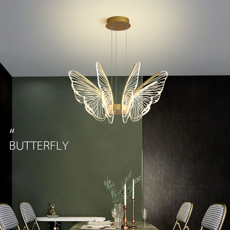 Butterfly Acrylic Ceiling Lamp Modern Style Multi Lights Pendant Lighting Fixtures