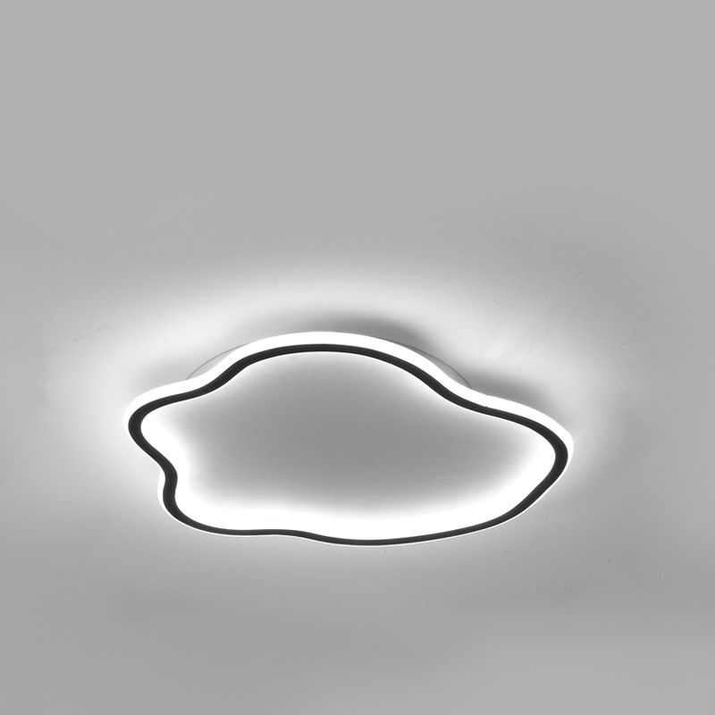 Unique Shaped LED Flush Mount Ceiling Light Fixture with Acrylic Shade for Living Room