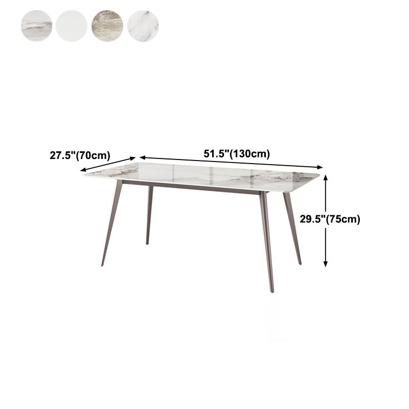 Rectangle 4 Legs Dining Table Modern Sintered Stone Dining Room Table