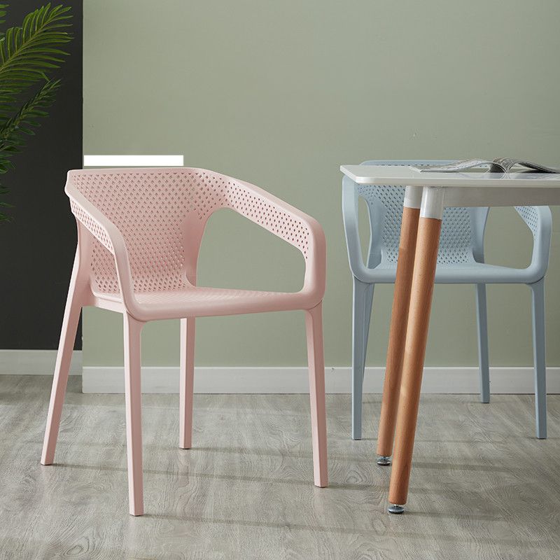 Silla de comedor de plástico de estilo moderno, sillas laterales de comedor apilables para cocina