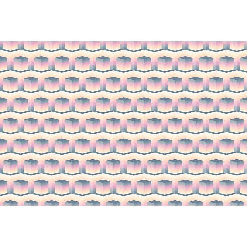 Geometric 3D Illusion Mural Wallpaper for Dining Room Wall Decor Multiple Sizes Available