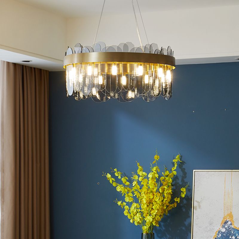 Modern Creative Pendant Light Glass Geometric Chandelier for Living Room