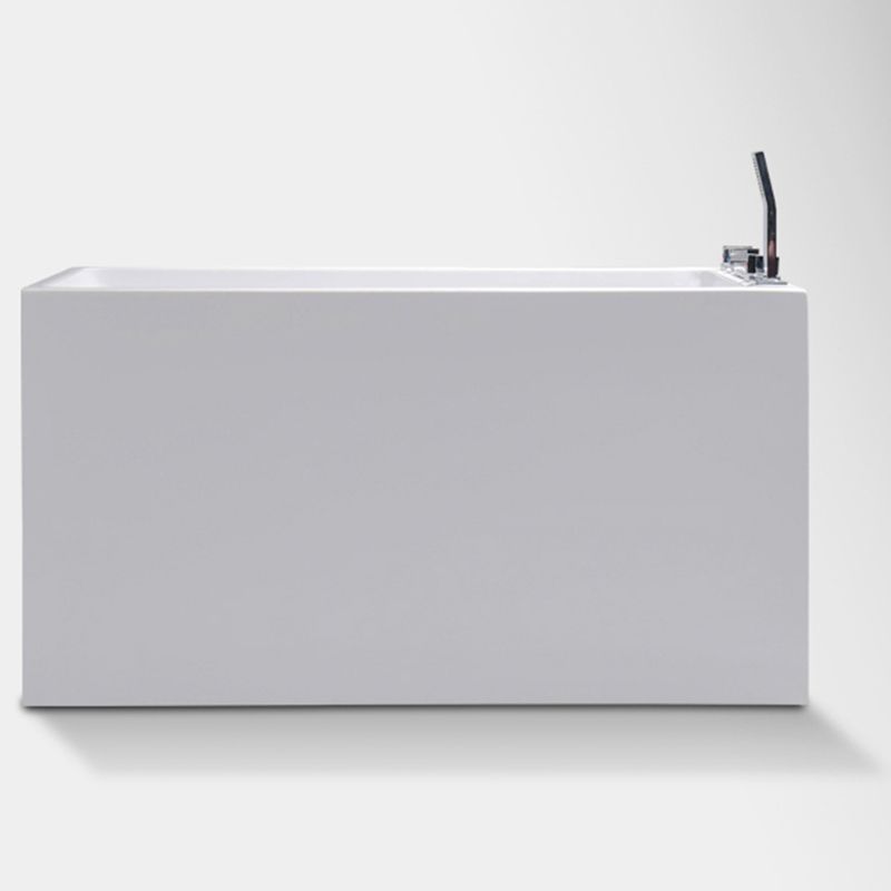 Contemporary Rectangle Acrylic Bathtub Freestanding Soaking Bathtub