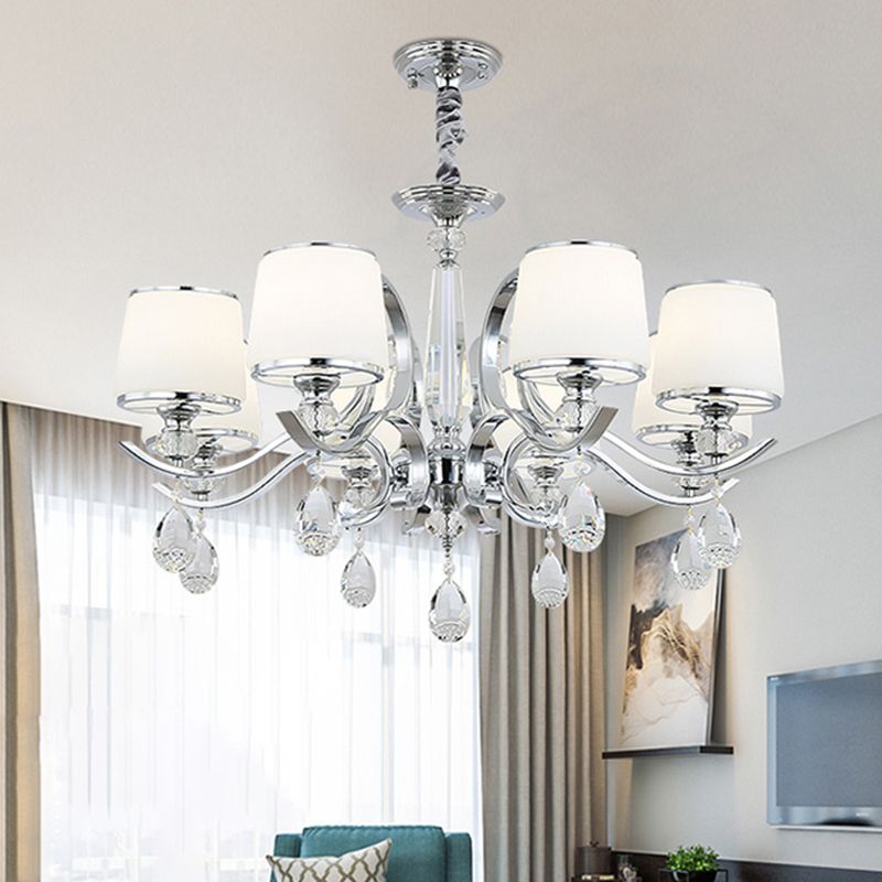 Nordic Modern Style Hanging Pendant Light Metal Chandelier Lighting with Glass Shade