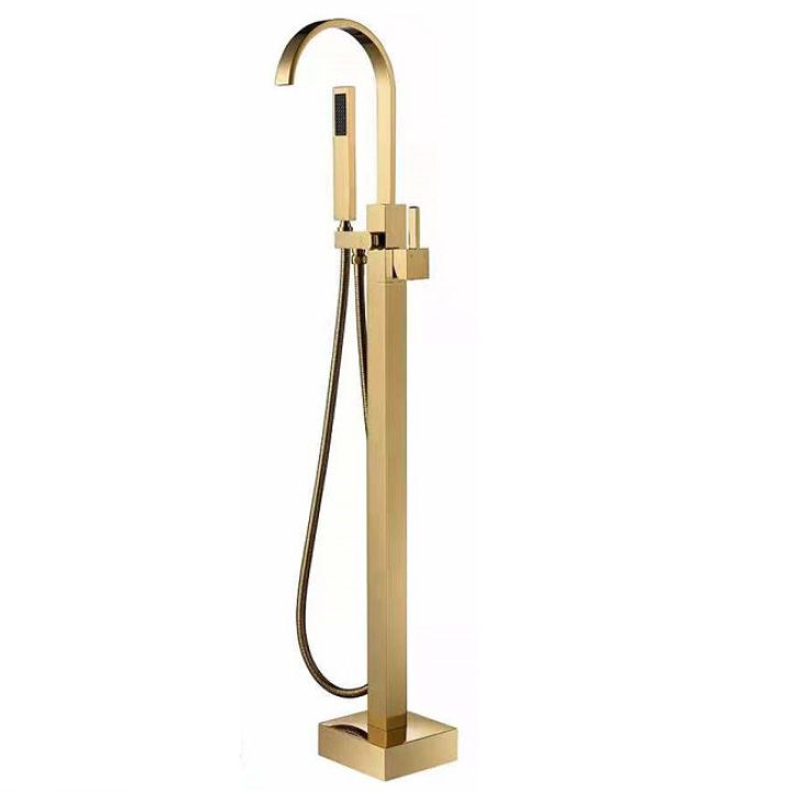 Modern Freestanding Tub Filler Trim Copper Floor Mounted Freestanding Bathtub Faucet