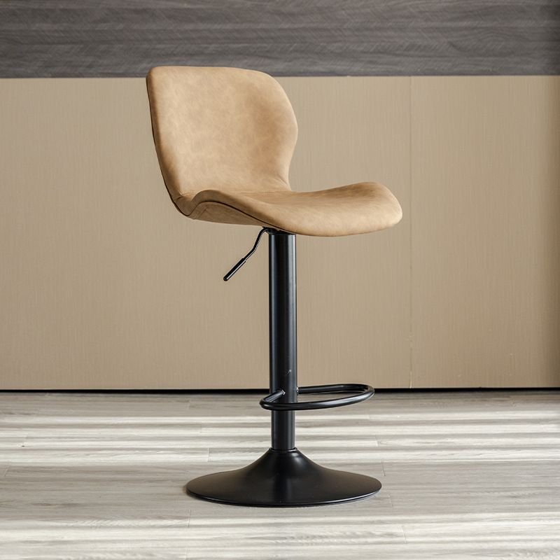 Contemporary Adjustable Height Stool Reception Leather Barstool