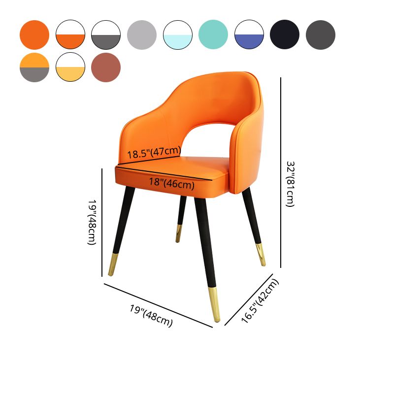 Sillas de comedor de estilo nórdico, sillas laterales con brazos y patas de metal para cocina