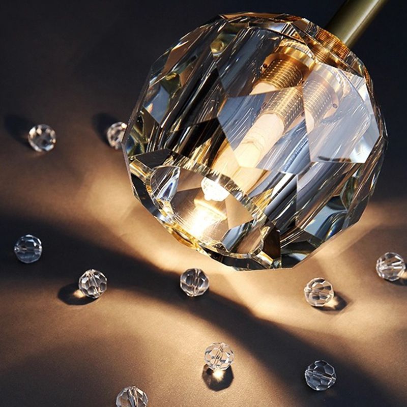 Fun a sospensione a sospensione a sospensione oro, illuminazione a sospensione con cristallo contemporaneo
