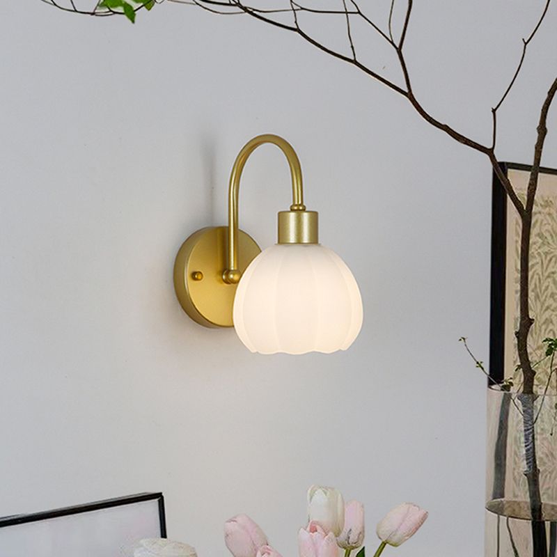 Glass Shade Wall Mounted Sconce Modern 1-Light Wall Lights for Bedroom