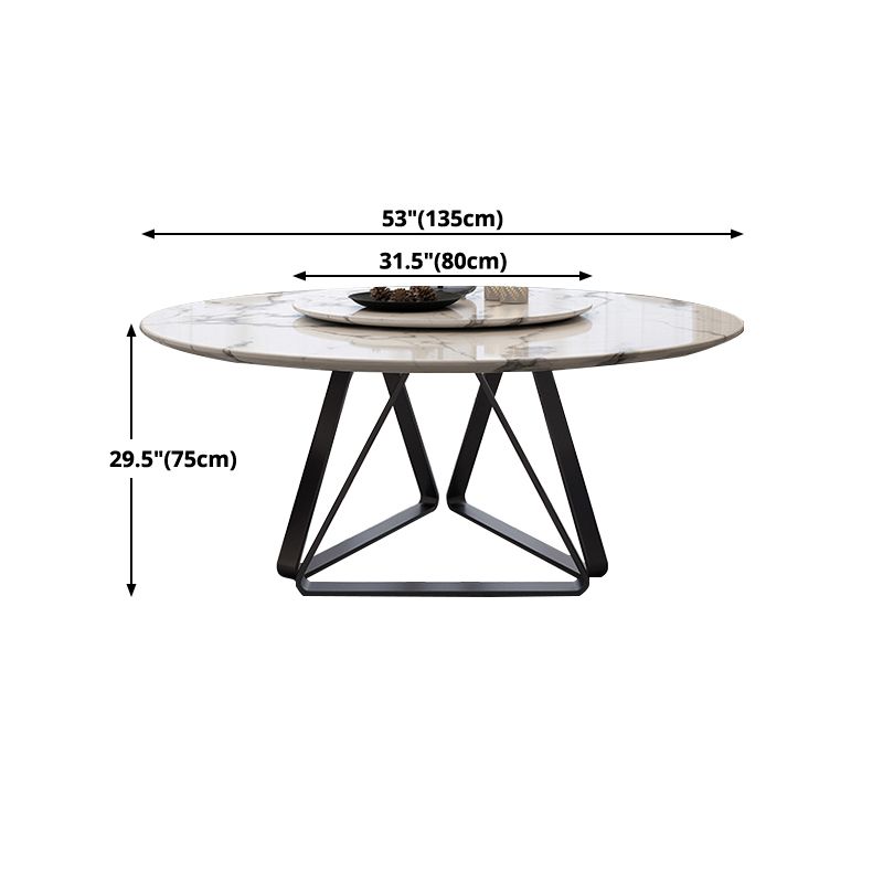 Marble Dining Table Traditional Luxury Round Dining Site Table with Turntable