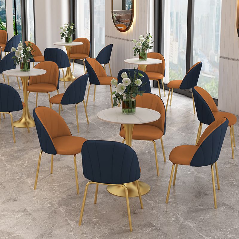 Glam Sintered Stone Dining Table Metal Dining Table for Home Use
