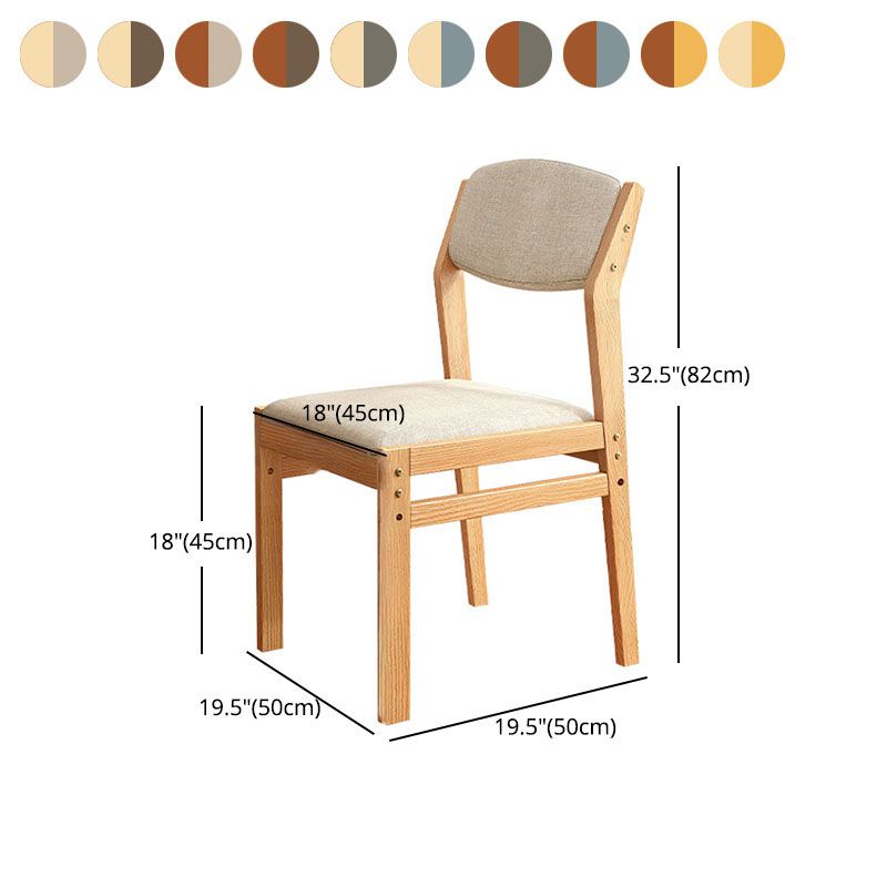 Contemporary Fabric Open Back Side Chair Matte Finish Home Dining Chair