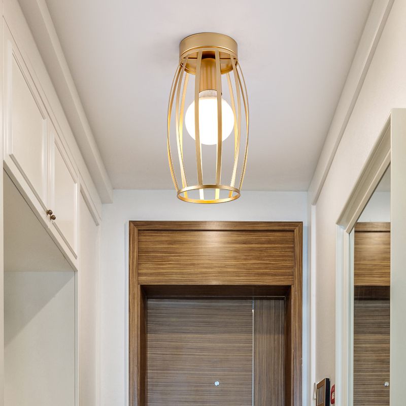 Zwart/Pink/geel/blauw/groen/Goud Ovaal Flush Mount Lamp Nordic 1 Light Metal Plafond Mount Licht voor Corridor