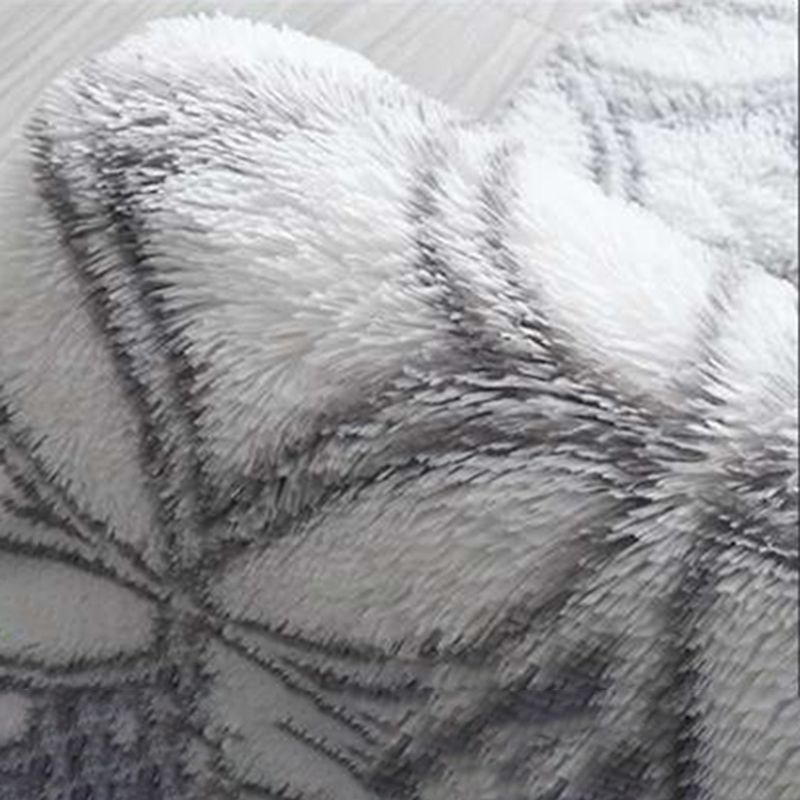 White Tone Modern Indoor Rug Polyester Shape Print Carpet Easy Care Rug for Home Decoration